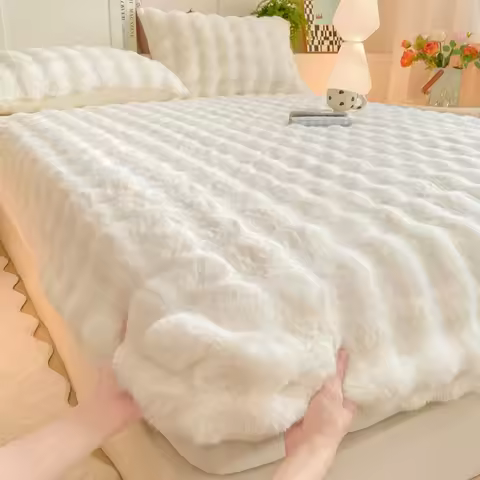Mattress Pad - Breathable Mattress Protector Twin Size - shaggy long plush Mattress Protector keep w