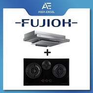 FUJIOH FR-FS2290R 89CM SLIMLINE HOOD + FUJIOH FH-GS7030 SVGL 3 BURNER GLASS GAS HOB