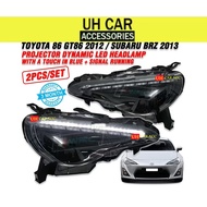 Toyota 86 GT86 2012 / Subaru BRZ 2013 Projector Dynamic Led Headlamp With A Touch In Blue + Signal R