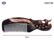 Black Phoenix Horn Comb (Size: L - 18cm) Very Beautiful Gift -COH115B- Horn Comb of HAHANCO - Hair Care
