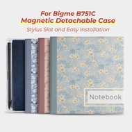 Twosheep Magnetic Detachable Case for Bigme B751C 7 Inch Soft TPU Cover with Pen Slot Auto Sleep Wak