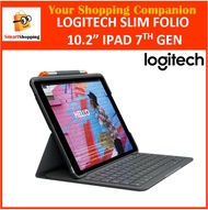Logitech Slim Folio for Apple iPad 10.2” 7th (2019) Generation Black Keyboard Case Tablet Holder Apple Cover Casing protectors KB combo Wireless 920-009469