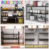 rak kabinet dapur Extendable Stainless Steel Kitchen Organizer Under Sink Rack Kitchen Storage Shelf Rak Dapur Sinki