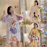 Zshop Night Dress Cartoon Cute Prints For Women Pajama Sleepwear Pambahay Duster Plus size Freesize