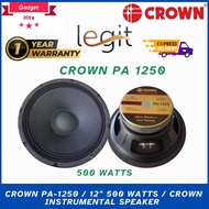 Crown PA-1250 12 Inches 500 Watts Instrumental  Speaker