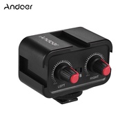 Andoer WS-VS Dual-Channel Microphone Audio Mixer Adapter & Cold Shoe Mounting Hub 3.5mm Stereo Outpu