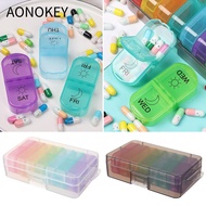 AONOKEY Pill Box 7 Days AM PM Large Capacity Portable Medicine Dispenser