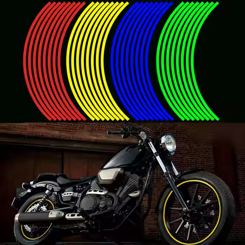 Car Motorcycle Tire Rim Stickers 17/18 Inch Reflective Motocross Bike Motorcycle Wheel Tyre Sticker