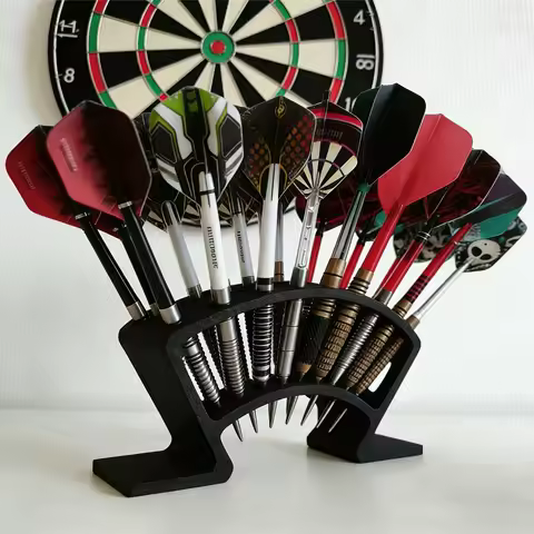 27Slot Dart Board Holder-Heavy-Duty Large Dart Cabinet with 27 Dart Slot Storage, Space Saving Frame