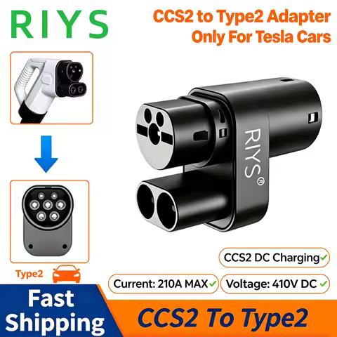 RIYS CCS2 to Type2 Tesla EV Charging Adapter Convertor CCS Combo 2 EV Charging Compatible with Model