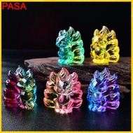 <fortune> Crystal Fox Model, Colorful Decorative Glass 9-Tailed Fox