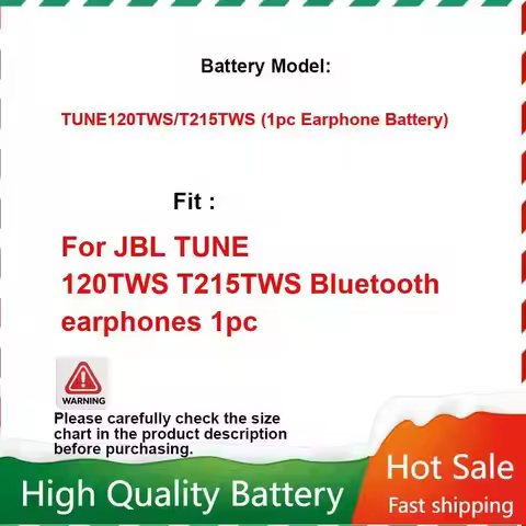 1000mAh Replacement Battery for JBL TUNE 120TWS T215TWS Bluetooth Earphones 1pc Portable Batteries W