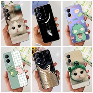 Cute Cat Cartoon Pattern Casing For Vivo Y17s VivoY17s Case Soft Silicone Phone Cover Shockproof Cle