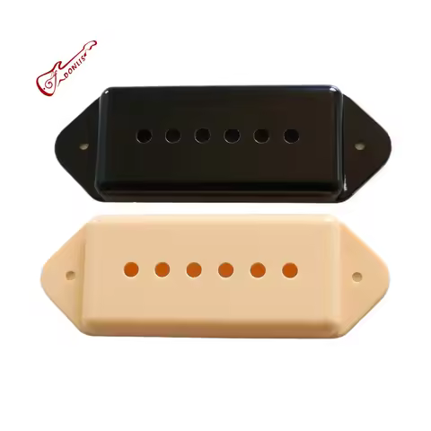 Donlis 2pcs Open Style Dog Ear D90 Guitar Pickup Cover 50/52mm P90 in Black Ivory Colors