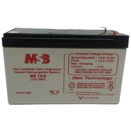 MSB 12V 9AH Rechargeable Sealed Lead Battery (MS12-9) VRLA / SLA