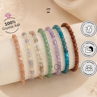 Zupazupazuu I Cube Bracelet 4mm Genuine Jade Natural Stone Bracelet Tourmaline Crystal Hockey - Brac