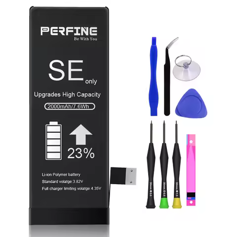 Perfine Battery for iphone SE 2016 2000mAh Replacement A1724 A1723 with Repair Tool kit Transparent 