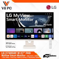 LG 27SR50F-W 27" FHD(1920x1080)/IPS/16:9/webOS/HDR10/AirPlay 2/Bluetooth/ThinQ App/Controller WHITE 