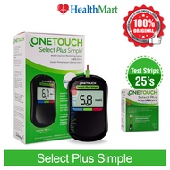 One Touch Select Plus Simple Blood Glucose Monitoring System Meter + Strips 25