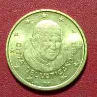 koin Vatican 50 Euro Cent - Benedictus XVI (2nd Map) 2008-2013 rare