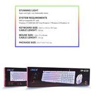 คีบอร์ดมีไฟ เมาส์มีไฟ OKER KM-6120 KEYBOARD MOUSE COMBO SET รับประกันศูนย์ไทย