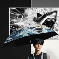 TDN鯊魚放大降溫秒收傘 瞬收傘反向自動收傘(海軍藍)