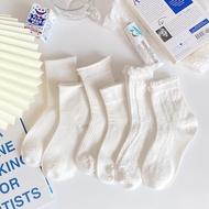 Women's White Cotton Socks, White Patterned Socks for Women