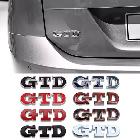 GTD Emblem 3D Metal Car Sticker Tailgate Badge Sticker Decal For Volkswagen VW Polo Golf 5 6 7 Passa