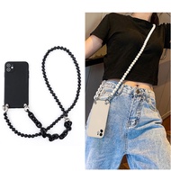 Luxury Lanyard Silicone Phone Case Vivo X80 Pro X70 X60 X50 Pro Plus Crossbody Necklace Chain Soft Cover Vivo X80Pro X70Pro X51 X30 X27 X23 X21 X9S Strap Cases