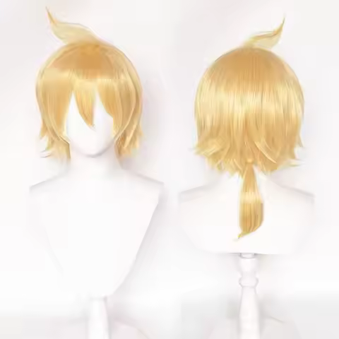 HAIRJOY Synthetic Hair Wig Kagamine Rin/Len Cosplay Wig Short Blonde Cosplays Wig Heat Resistant Fib