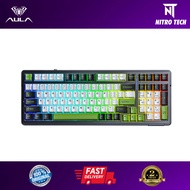 AULA F99 Gasket Mechanical Keyboard 99 Keys RGB Tri-Mode Wired Bluetooth 2.4G Gasket Structure Hot-S