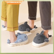 [joytownonline.sg] Funny Shark Cotton Slippers Comfortable Home Slipper Cute Shark Home Plush Shoes