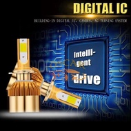 Car Led Headlight 2 Pcs Car Headlights Led Cob Super Bright C6 H4 36W - 3800Lm Hi Lo 2 Colors H4 H8 