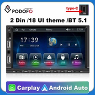 วิทยุในรถ2 DIN 7 "HD CarPlay Android เครื่องเล่นอัตโนมัติ2DIN หน้าจอสัมผัส MP5สเตอริโอเสียงรถอัตโนมัติบลูทูธ USB TF FM กล้อง