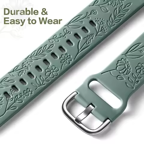 YAYUU 20mm Sunflower Engraved Bands for Samsung Galaxy Watch 5/Watch 4/Watch 6 40mm 44mm/Galaxy Watc