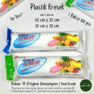 Okiss Plastic Plastic Bags with Handles / Handles / Ears, food grade, 1 roll contains 100 pcs