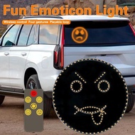 Car LED Fun Emoticon Light Smiley Face Rear Window Car Multi-function Warning Reminder Light Anti-re