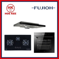 Fujioh FH-GS6530 SVGL Glass Hob / FH-GS6530 SVSS Stainless Steel Hob + Fujioh Slimline Hood FR-MS1990R + Fujioh Built-In Oven FV-EL-63-GL