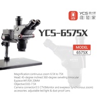 YCS 6575X 6.5X75X Rotation Trinocular Stereo Zoom Microscope