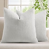 Mecatny Corduroy Decorative Throw Pillow Covers 26x26 Set of 2 for Sofa Bedroom Living Room, Stylish