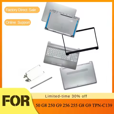 New Silver Laptop Case LCD Back Cover / Bezel / Palmrest / Bottom Case / Hinges For HP 250 G8 250 G9