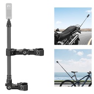 オートバイバイクハンドルバークランプマウント&60インチインビジブルセルフィースティック Insta360 X4 X3 X2 X ONE RS R GO 3カメラ対応 高耐久オートバイマウントキット 