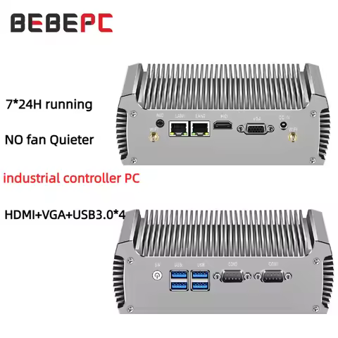 Mini PC Fanless Dual LAN Core i5 5200U i3 5005U Celeron 2955U 2*COM RS232 DDR3L PC WIFI Linux Ubuntu