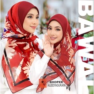 Bidang 47 [Maroon Red Velvet] Awning Scuba Tudung Bawal Instant Chiffon Corak Special Edition