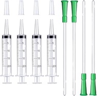 4Pcs Large Plastic Syringe with Tube, 20ml/60ML Syringe with 4Pcs 13inch/33cm Tubing for Feeding Pet