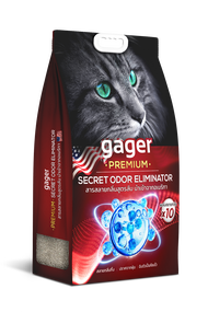 Gager ทรายแมวภูเขาไฟ กาเจอร์ เก็บกลิ่นดีเยี่ยมด้วยคาร์บอนดำพิเศษ ฝุ่นน้อย รูพรุนสูงดูดซึมดี ไม่เป็นโ