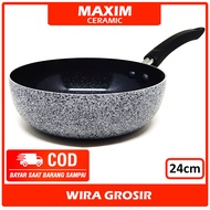 Maxim Wajan Keramik Wok Pan 24cm Penggorengan Anti Lengket Ceramic Teflon Teplon Tanpa Minyak