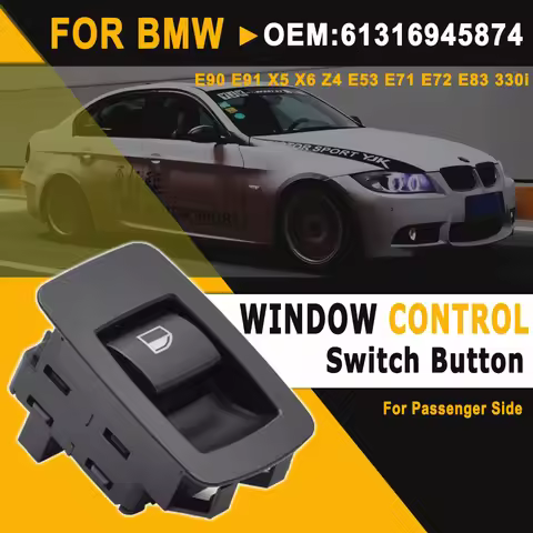 3Pins 61316945874 Black Electric Power Window Lifter Switch Button For BMW E71 E72 E83 E90 E91 E92 3