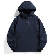 Outdoor casual men's jacket M-5XL versatile hooded jacket waterproof quick-drying jacket
