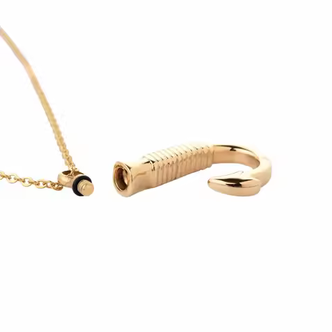 316L 28*37mm Fish Hook Urn Necklace for Ashes Fish Hook Stainless Steel Cremation Jewelry Memorial P